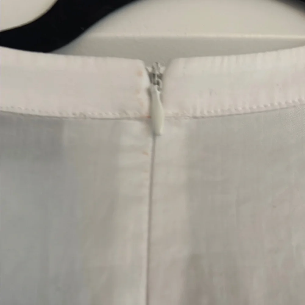 NWT Anthropologie - Classy White Cut-out Puff Sleeve Top with Black Bow -